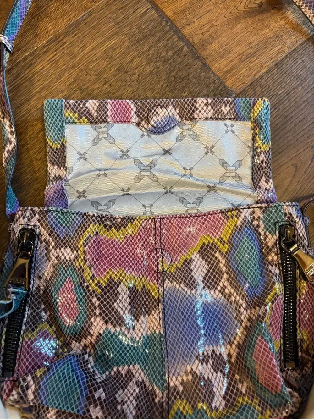 Aimee Kestenberg snakeskin python Bali crossbody purse bag